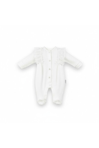 Babydola بدلة أطفال قطنية مزركشة بأزرار وأرجل