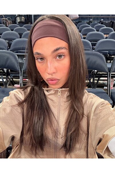 Jeevee kahverengi Esnek Yumuşak Saç Bandı Bandana Yoga Pilates Saç Aksesuarı 6.5 CM