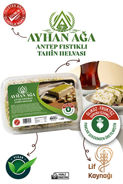 AYHAN AĞA Antep Fıstıklı Tahin helvası glikozsuz 350 gr