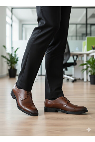 LİCCAS Мъжки зимни ботуши с неплъзгаща се гумена подметка, водоустойчиви, с подплата от естествена кожа, с връзки, кафяви