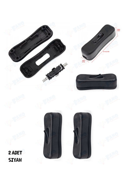 FANO Siyah (2Adet ) On-Off Arapuar Anahtarı Açma Kapama Switch