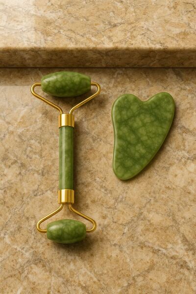 Efloria %100 Doğal Yeşim Taşı Yüz Masaj Aleti Ve Kal Gua Sha Yüz Bakım Seti