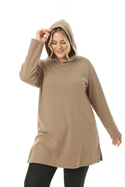 ESPİNA Γυναικείο χιτώνα με κουκούλα με κουκούλα με λεπτομέρεια από μαλακό μέγεθος