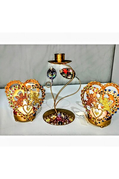 Happy tasarımlarr Gold mumluk metal tamamen el işçiliği süsleme sanatı