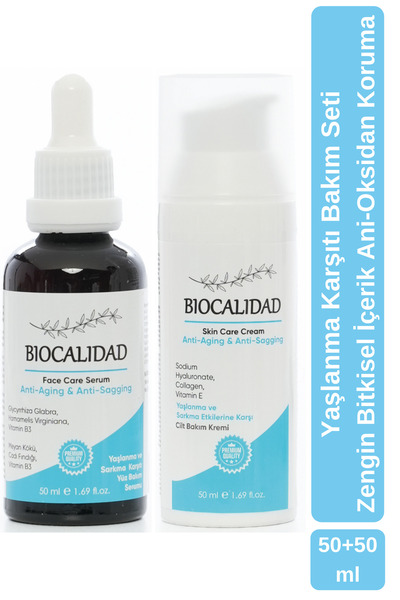 biocalidad Yaşlanma ve Sarkma Karşıtı Krem ve Serum Seti 50ml + 50ml