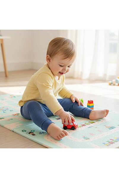 CIUPIGo Educational double-sided folding foam mat - Panda Street 180 x 200 x 1 cm