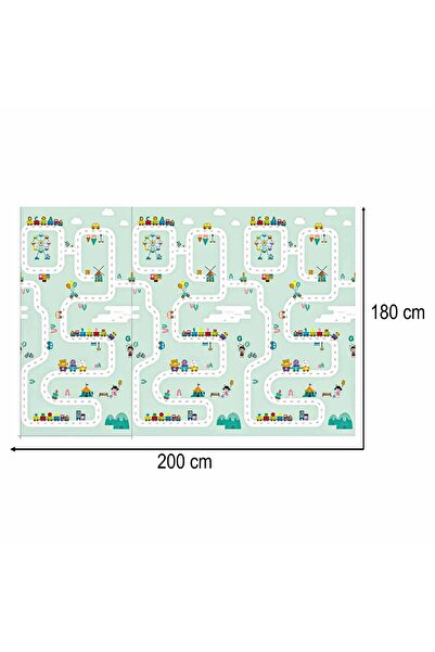 CIUPIGo Educational double-sided folding foam mat - Panda Street 180 x 200 x 1 cm