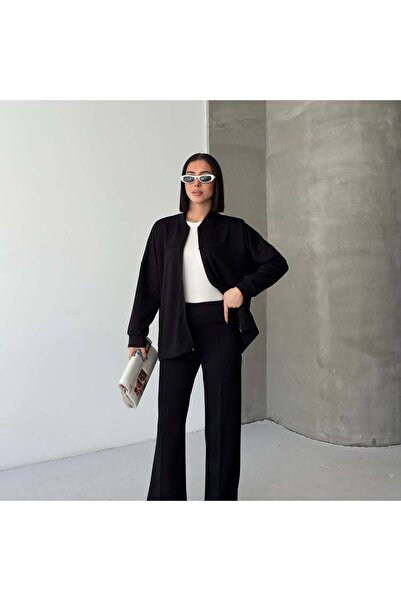 Tarzımızbir Μακρύ φερμουάρ μοντέλο υφασμάτινο σετ αθλητικής φόρμας χιτζάμπ