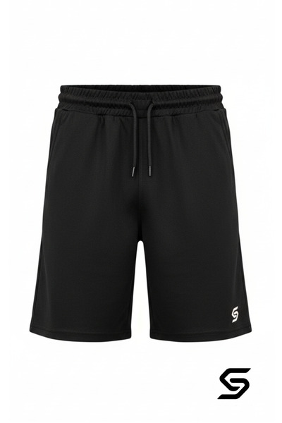 Sapeur Erkek Spor Şort - Slim Fit Antrenman & Fitness Şortu ( Siyah )