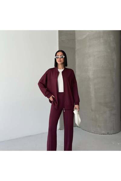 Tarzımızbir Uzun fermuarlı modal kumaş eşofman takım tesettür