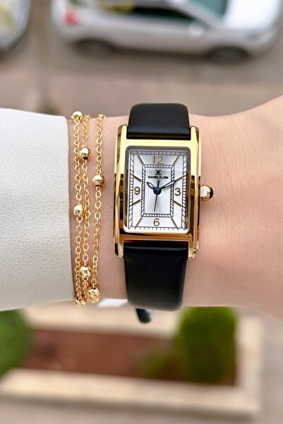 Daniel Klein Kasası Sarı Kordonu Siyah Renk 24 Ay Garantili Kadın Kol Saati v...