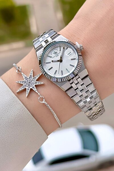 Santa Barbara Polo & Racquet Club Gümüş Renk 26 Mm Tam Çelik 5 ATM Su Geçirme...