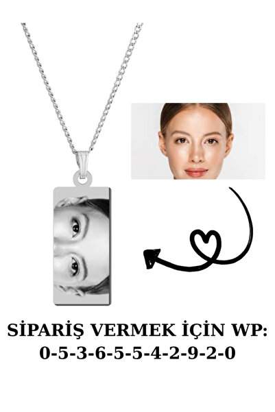Doğaltaş Kişiye Özel Tasarım Lazer Işleme Resimli Kolye