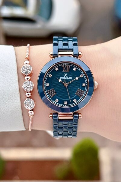 Daniel Klein Kasası Bronz Kordonu Lacivert Renk 24 Ay Garantili 32 mm Seramik...