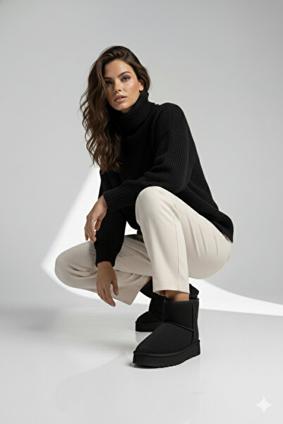 Pierre Cardin Μαύρες Ultra Mini Γυναικείες Suede Boots PC-52709