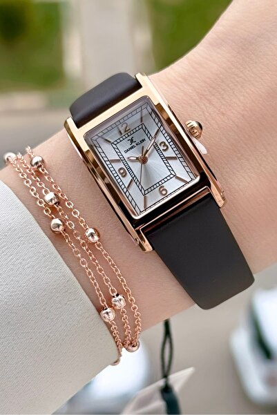 Daniel Klein Kasası Rose Kordonu Kahverengi Renk Kadın Kol Saati ve Bileklik