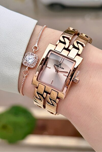 Daniel Klein Bakır Renk 2 Yıl Garantili 24 Mm Zincirli Kadın Kol Saati ve Hed...