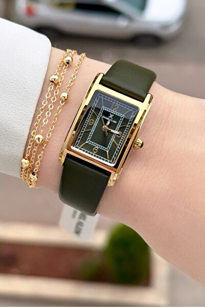 Daniel Klein Kasası Altın Kordonu Yeşil Renk 2 Yıl Garantili Kadın Kol Saati ...