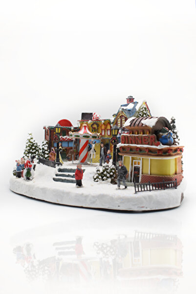 Waldern Premium Collection Decorative Christmas City Lighted Ornament 19*38 cm