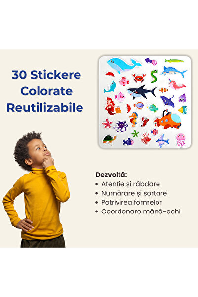 LUVLU Busy Book sensory book with reusable stickers, Montessori educational toy for children 3+