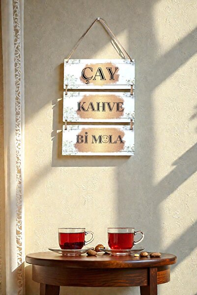 Nod Çay Kahve Mola MDF Ahşap Duvar Tablosu – Cafe, Restoran, Mutfak Dekoratif...