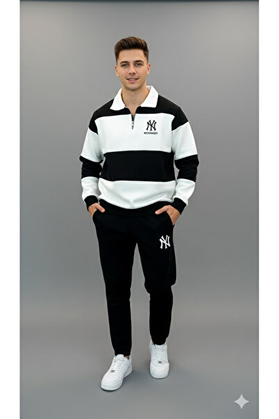 woonkey УНІСЕКС ТОВСТИЙ СТРІЧКОВИЙ СПОРТИВНИЙ КОМПЛЕКТ З НАПІВЗАСТІБКОЮ 3 НИТКИ БАВОВНА НОВИЙ СЕЗОН