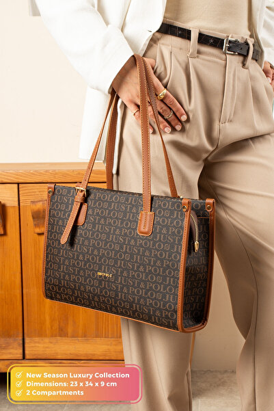 Just Polo Original Women's New Season Luxury Soft Leather Zippered Trendy & Stylish Large Size Hand & Shoulder Bag