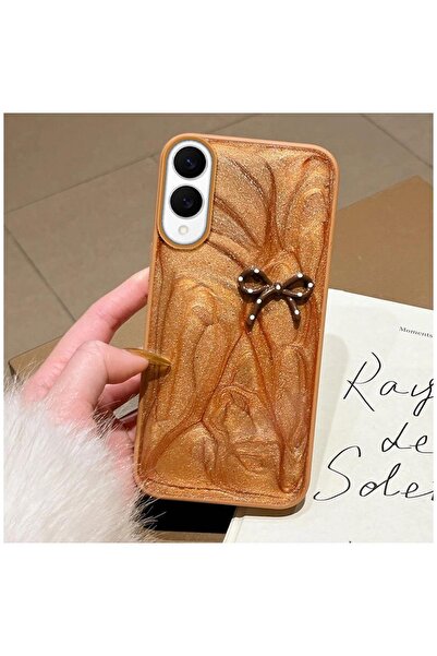 Zebana Samsung Galaxy S25 Edge Uyumlu Kılıf Fionka Silikon Kılıf Kahverengi