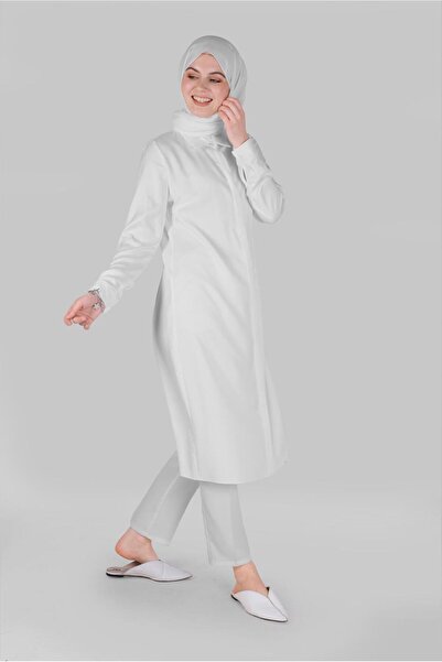 Alvina Mesh Detail Stone Button Tunic 41498