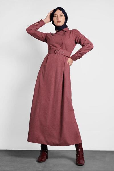 Alvina 40270 Model Dress with Belt and Buttons