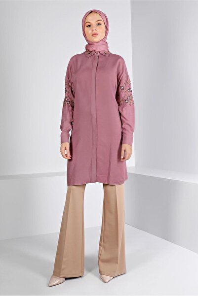 Alvina 40238 Model Flower Embroidered Tunic