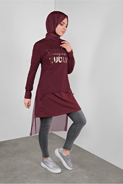 Alvina 41239 Model Tulle and Printed Double Tunic