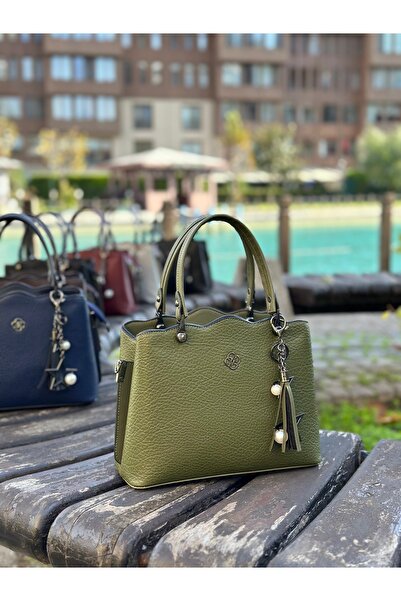 EbruVogue حقيبة زيتية خضراء الطول 26 عرض 11 ارتفاع 18 سم