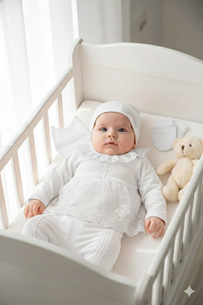 Miniday Baby طقم دانتيل من 5 قطع للفتيات الصغيرات عند الخروج من المستشفى