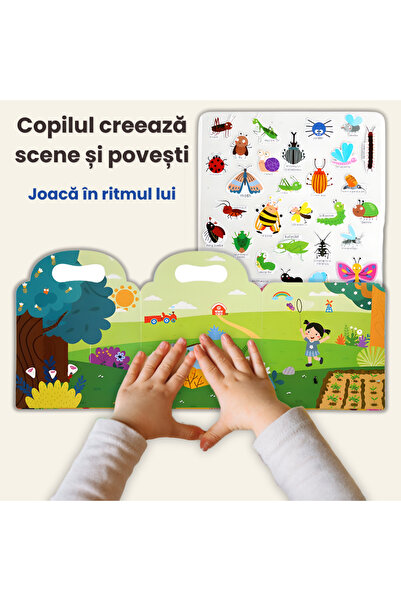 LUVLU Busy Book sensory book with reusable stickers, Montessori educational toy for children 3+