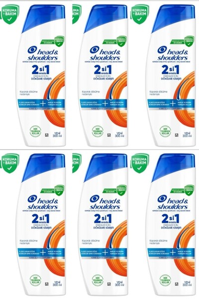 Head & Shoulders 2 Si 1 Arada Kepek Karşıtı Şampuan x 6 Adet