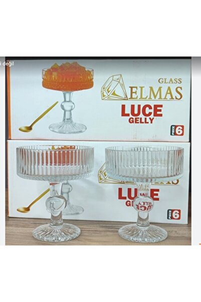 ORTAKÖY CENNETİ 6'LI KRİSTAL AYAKLI LÜKS KASE & DONDURMALIK ŞIK UZUN SUNUMLUK...