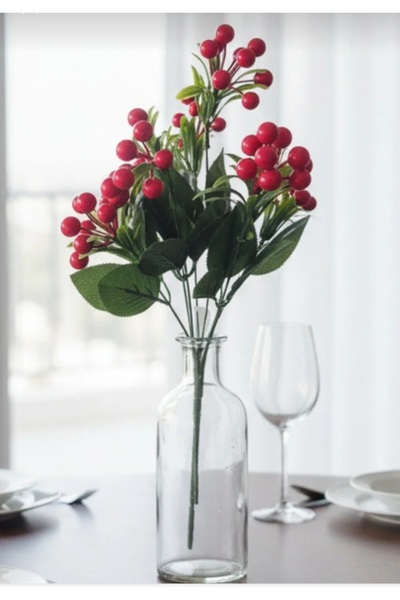 yapay çiçek evi 1 adet ırı tanelı kokına 7 dallı 38 cm