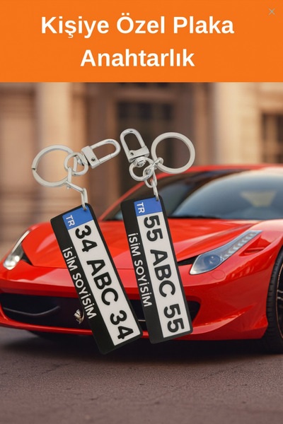 3DOria Kişiye Özel Isim Yazılı & Araba Plaka Anahtarlık, Anahtarlık Hediye & ...