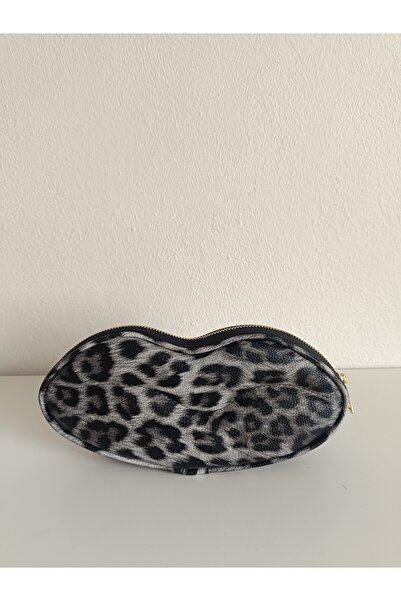 Maykis Середня сумка для макіяжу з леопардовим принтом