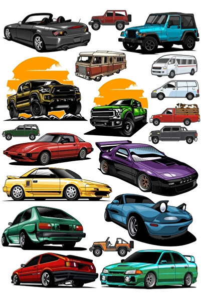 Reysa Tasarım مجموعة ملصقات سيارات مكونة من 18 قطعة للهاتف، والكمبيوتر اللوحي، والنوت بوك، وملصق الكمبيوتر المحمول