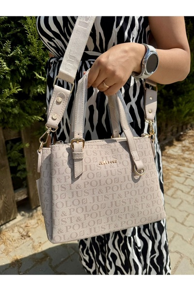 Just Polo حقيبة يد نسائية بقفل حجري وفتحة خلفية للإغلاق 2055mh