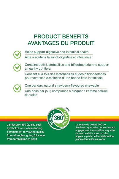 Jamieson Probiotic 2 Billion – 60 Capsules | Daily Digestive Support