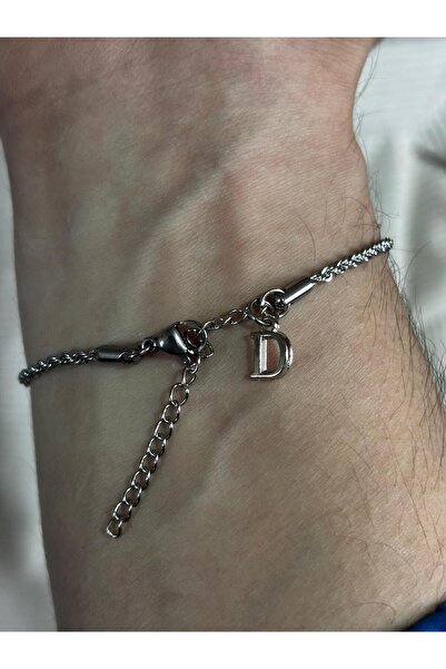 bijoux uniques سوار فولاذي للجنسين بحرف D