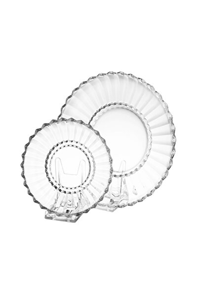 Elegant ✨ Luxury 2-piece glass plate set – 29.5cm & 17.5cm ✨