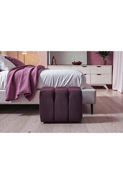 Framgan Yarmalı Puff - Makyaj Masası Pufu - Ayak Uzatma Pufu