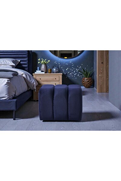 Framgan Yarmalı Puff - Makyaj Masası Pufu - Ayak Uzatma Pufu