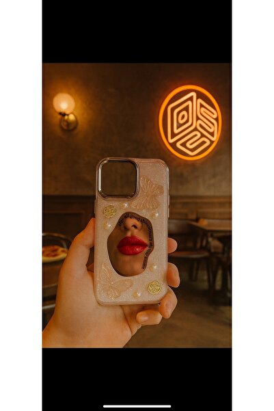 OSG iPhone 16 Pro Max Compatible Real Makeup Mirror Camera Protected Premium 3D Pattern Phone Case
