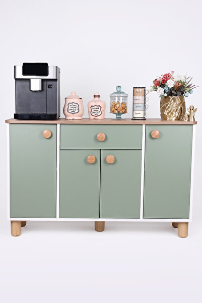 SESA MOBİLYA AKSESUARLARI Zeus kahve köşesi dresuar şifonyer çok amaçlı dolap büfe-mutfak dolabı çekmeceli , airfryer dolabı