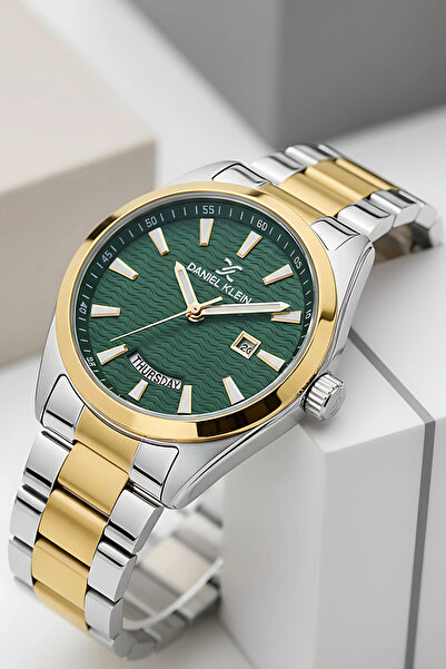 Daniel Klein Takvimli Çelik Kordon Erkek Kol Saati Bileklik Hediyeli Gümüş-Go...